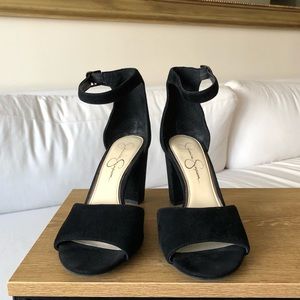 Black suede Jessica Simpson Heels sz 10 like new